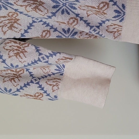 Simple Retro XS Ariana Iris Floral Patterned Knit Sweater - Picture 3 of 9